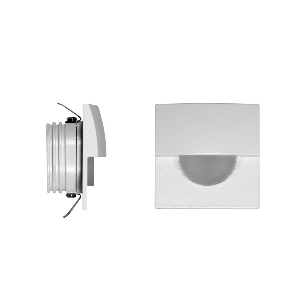 Skin - Luce da incasso segnapasso LED Beneito & Faure - 2W, Luce calda 3000K, 120° - Applique da incasso Quadrata Bianca