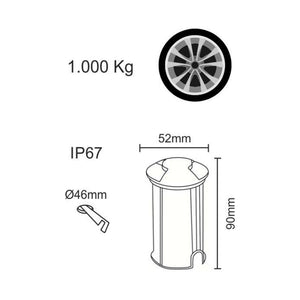 Beneito & Faure - Segnapasso led da esterno Ina 2W 3000K - Faretto da incasso a luce calda IP67 da parete o pavimento