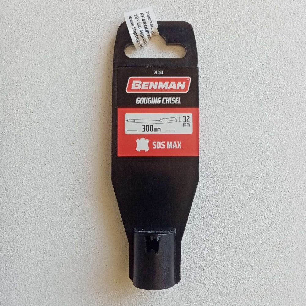 Benman scalpello punta a sgorbia da 32mm per tassellatore sds-max - lunghezza 300mm