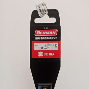 Benman scalpello punta a sgorbia da 35mm ed alette per tassellatore sds-max - lunghezza 380mm