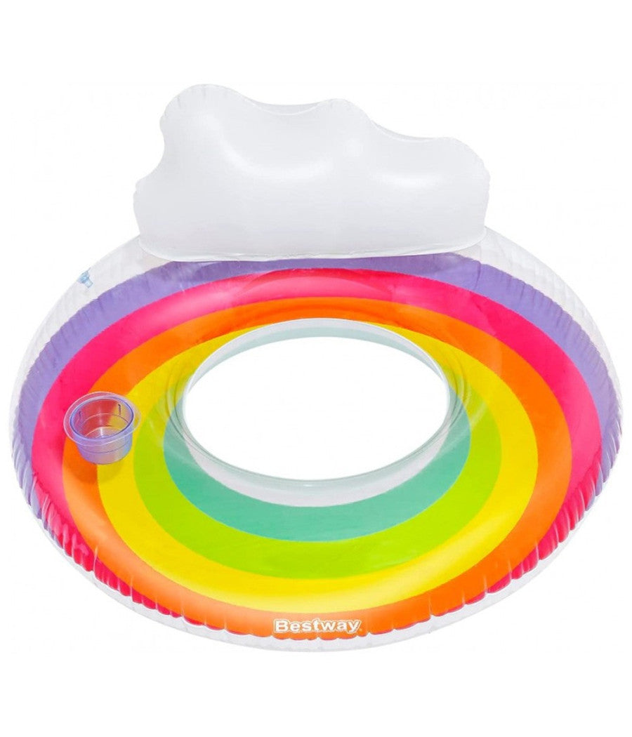 Bestway Salvagente Poltrona Fashion Rainbow Dream Ciambella Gonfiabile Schienale         