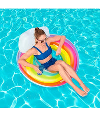 Bestway Salvagente Poltrona Fashion Rainbow Dream Ciambella Gonfiabile Schienale         