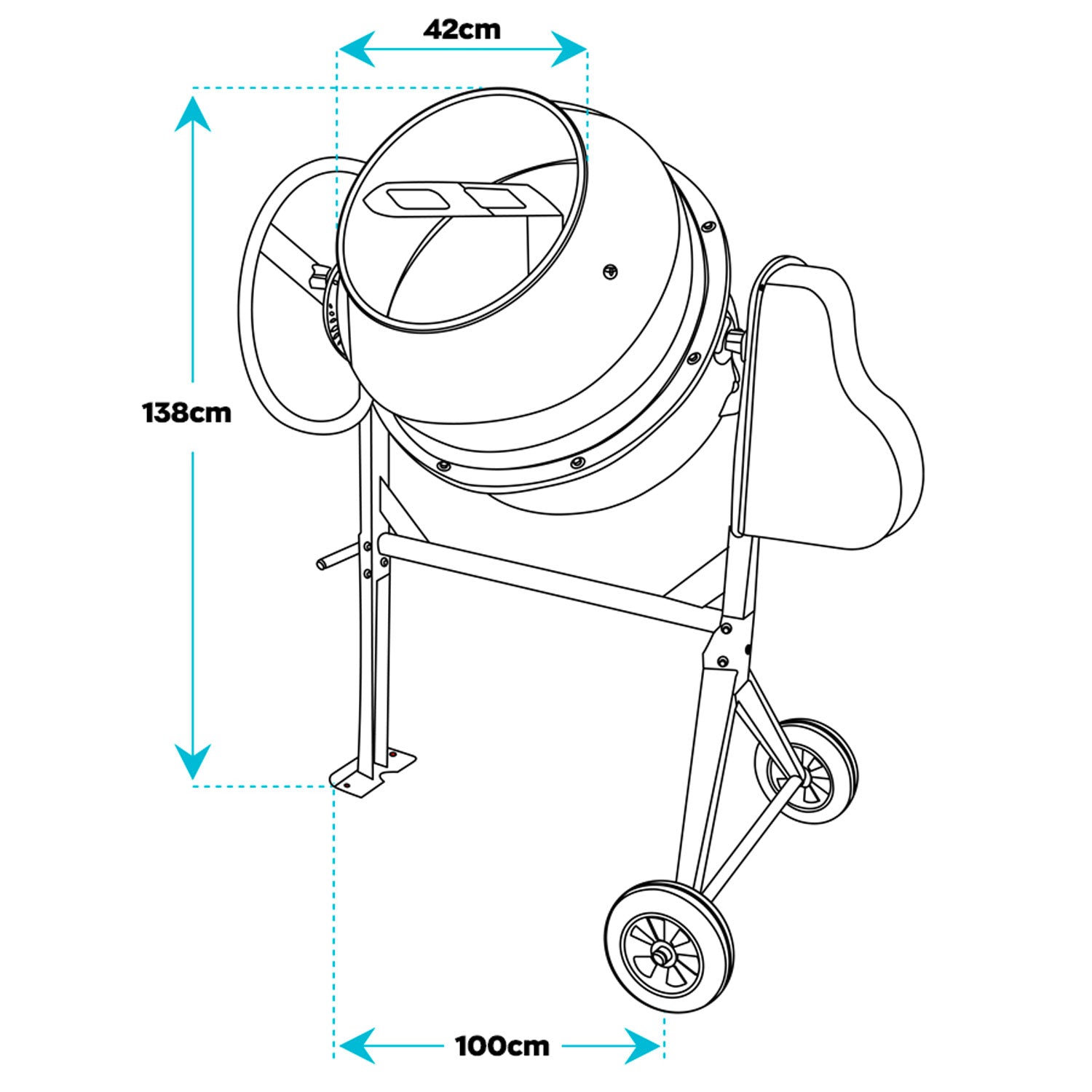 Beton 180 - Betoniera Boudech 800 W 180 Lt