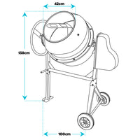 Beton 180 - Betoniera Boudech 800 W 180 Lt