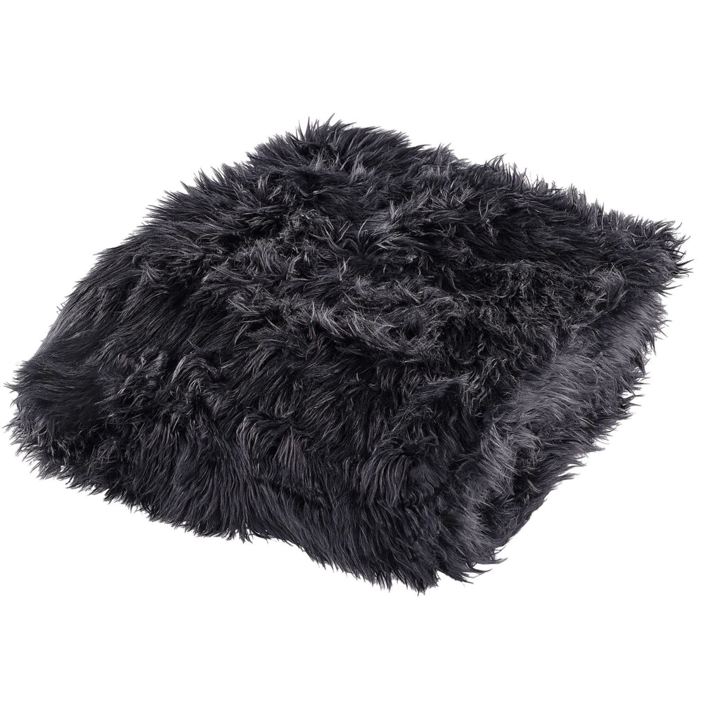 Copriletto Morbido in Pelliccia Sintetica 200 x 220 cm Nero plaid coperta