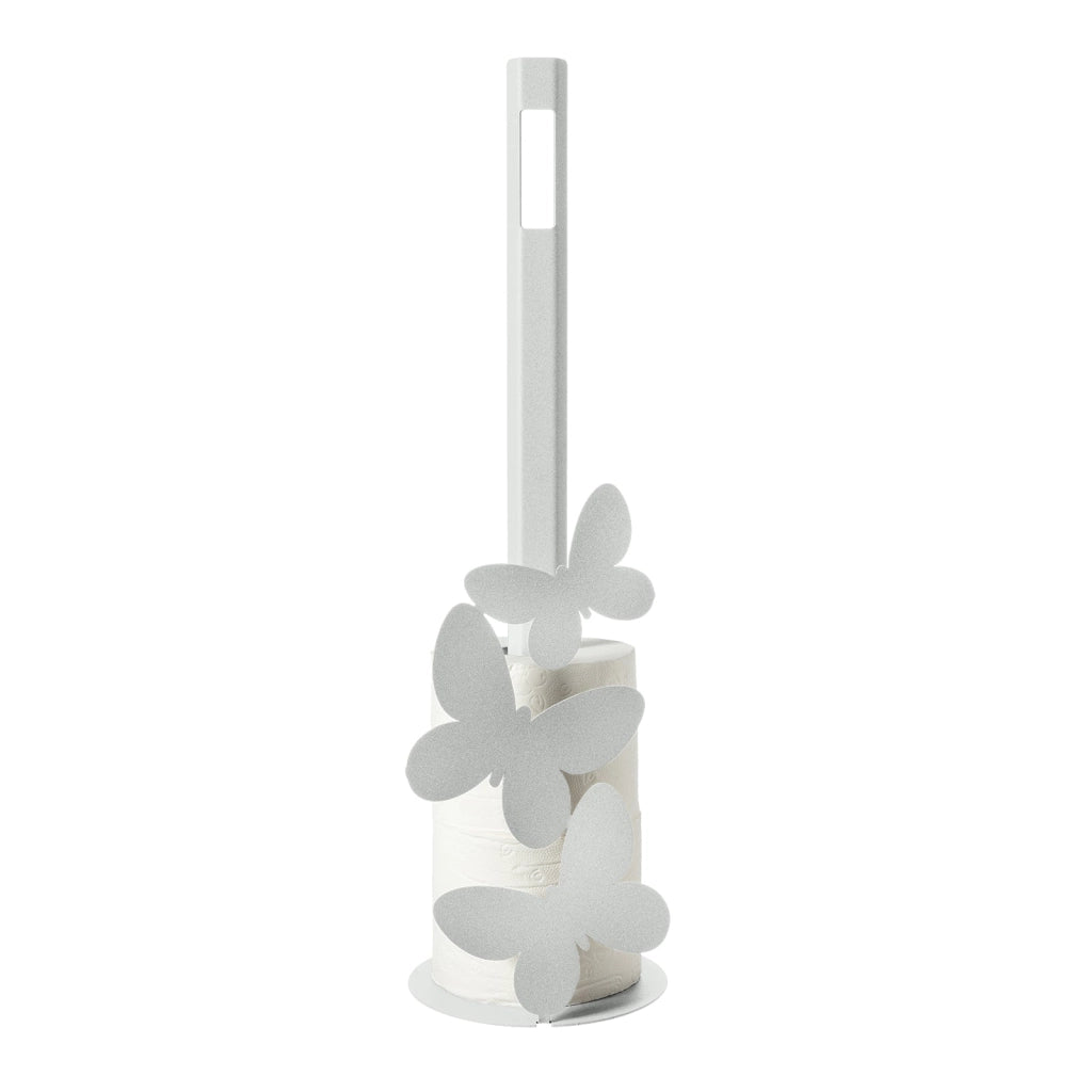 Porta carta igienica da terra Farfalle Beige