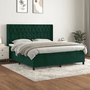 Giroletto a Molle con Materasso Verde Scuro 180x200 cm Velluto 3132876