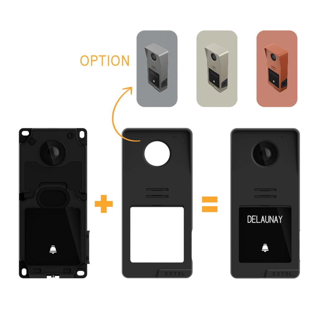Videocitofono Smart Extel Digital Connect Wi-Fi, 7 Pollici Touch Monitor, 2 fili, Visione Notturna, Apertura da remoto + Cover Esterna Color Titanio