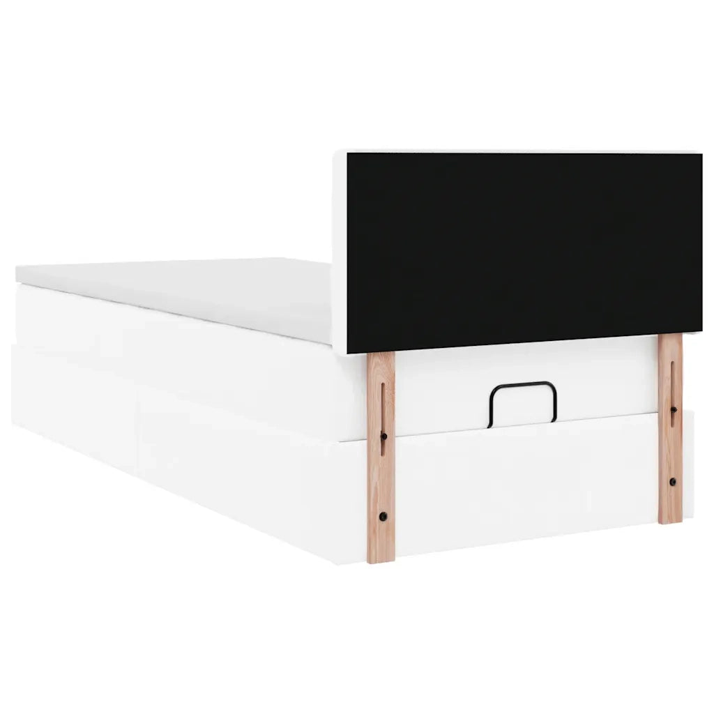 vidaXL Struttura Letto Pouf con Materasso 90x190 cm Similpelle
