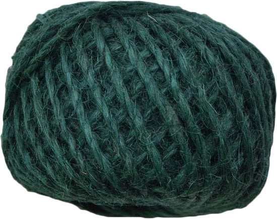 Tessuto di Juta Naturale per Impacchettamento di Regali - Natale - Feste - 30m Corda di Juta Naturale - Verde Scuro