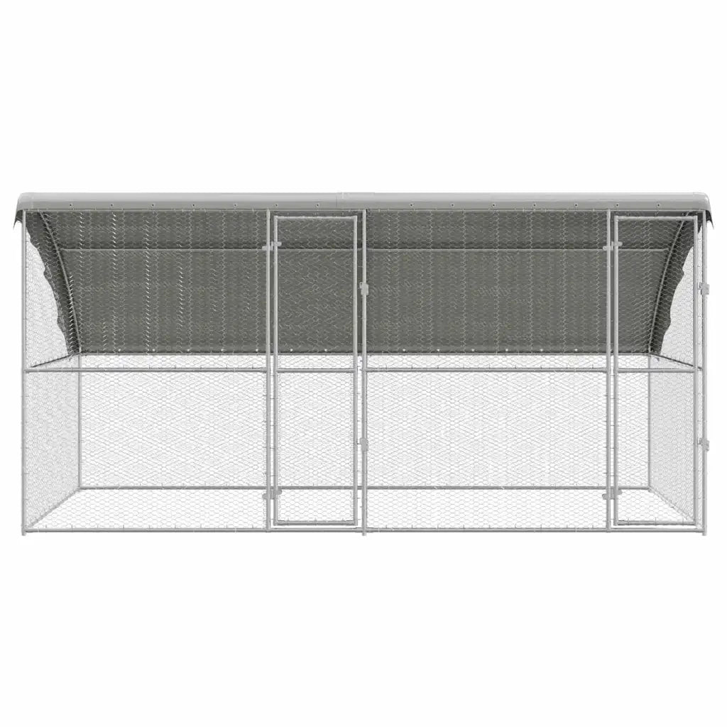 Gabbia per polli 2 pcs Argento 400 x 200 x 198,5 cm