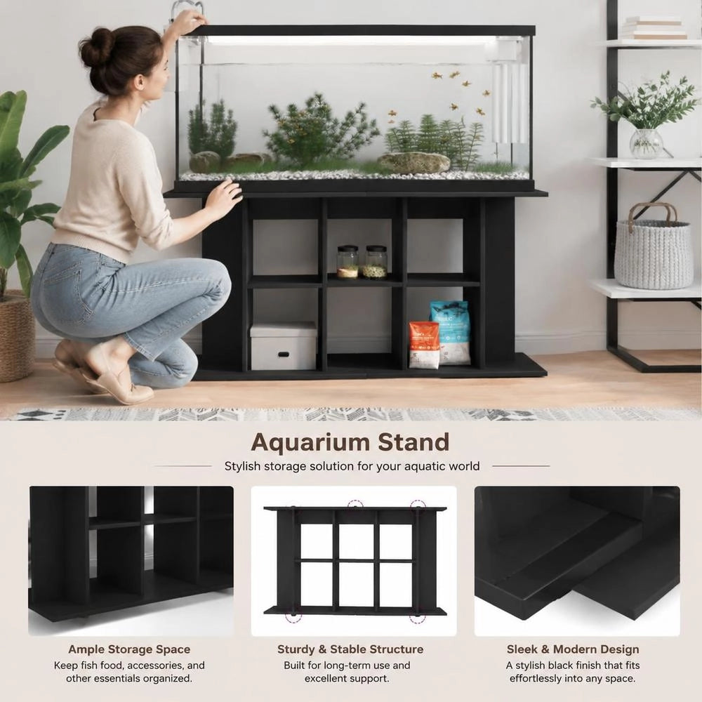 Aquarium Stand Black 120x40x60 Cm Wood Composite