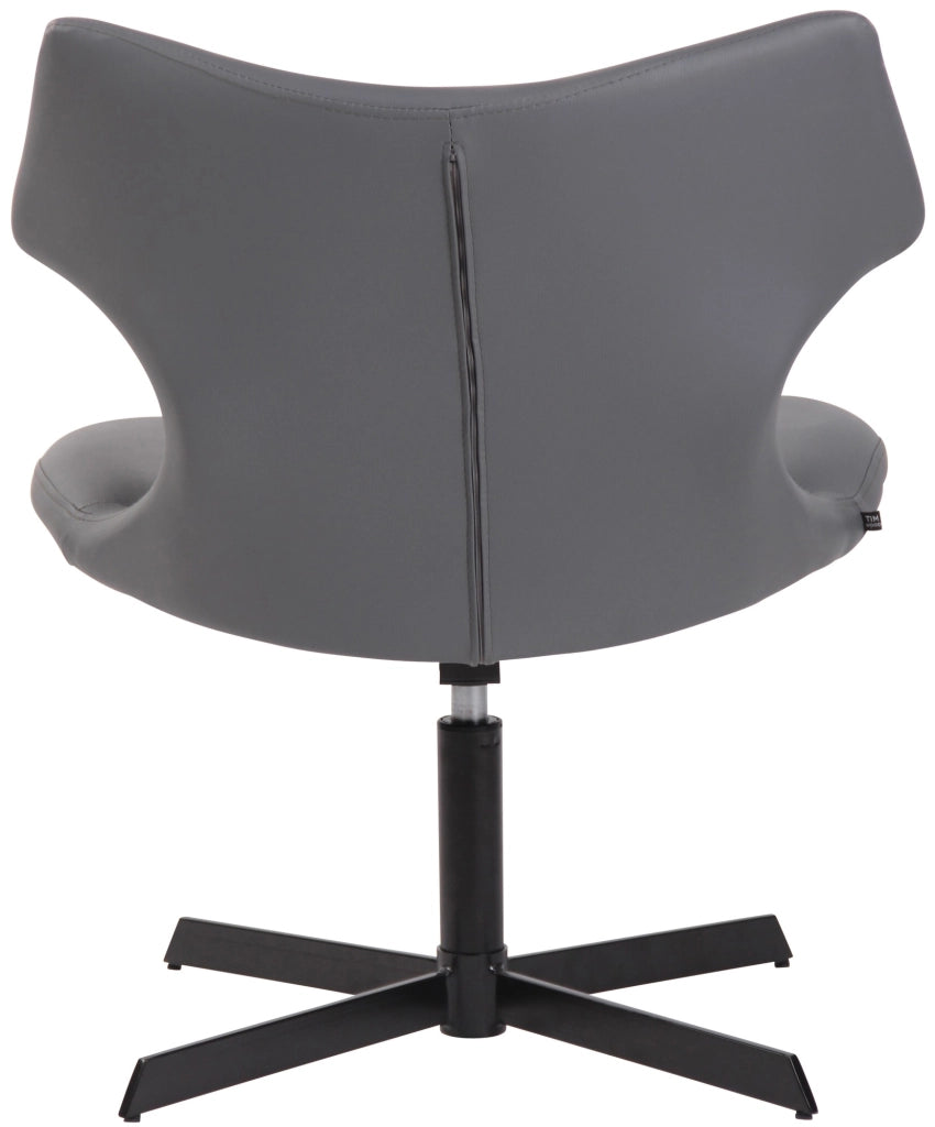Sedia da lounge Welland in similpelle grigio