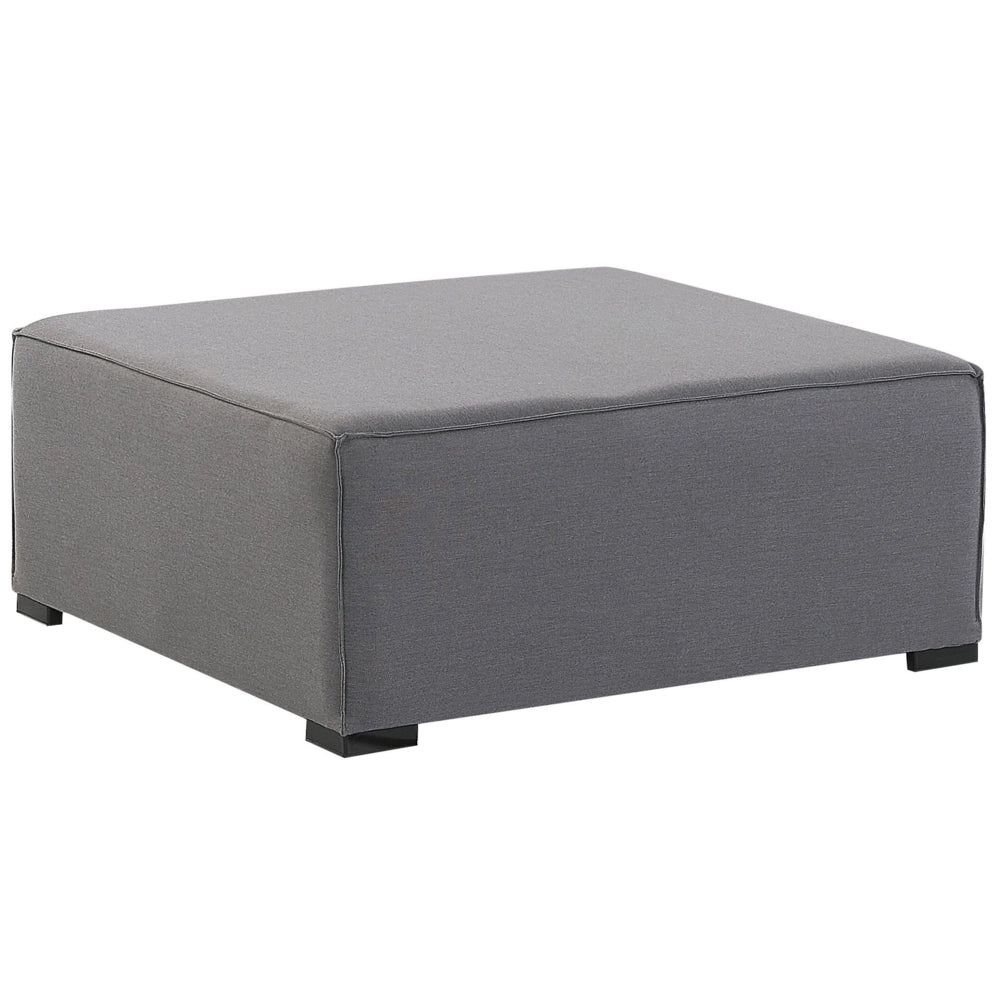 Set divano ad angolo per interni ed esterni con rivestimento in tessuto grigio a 7 posti con divano da giardino ottomana destro