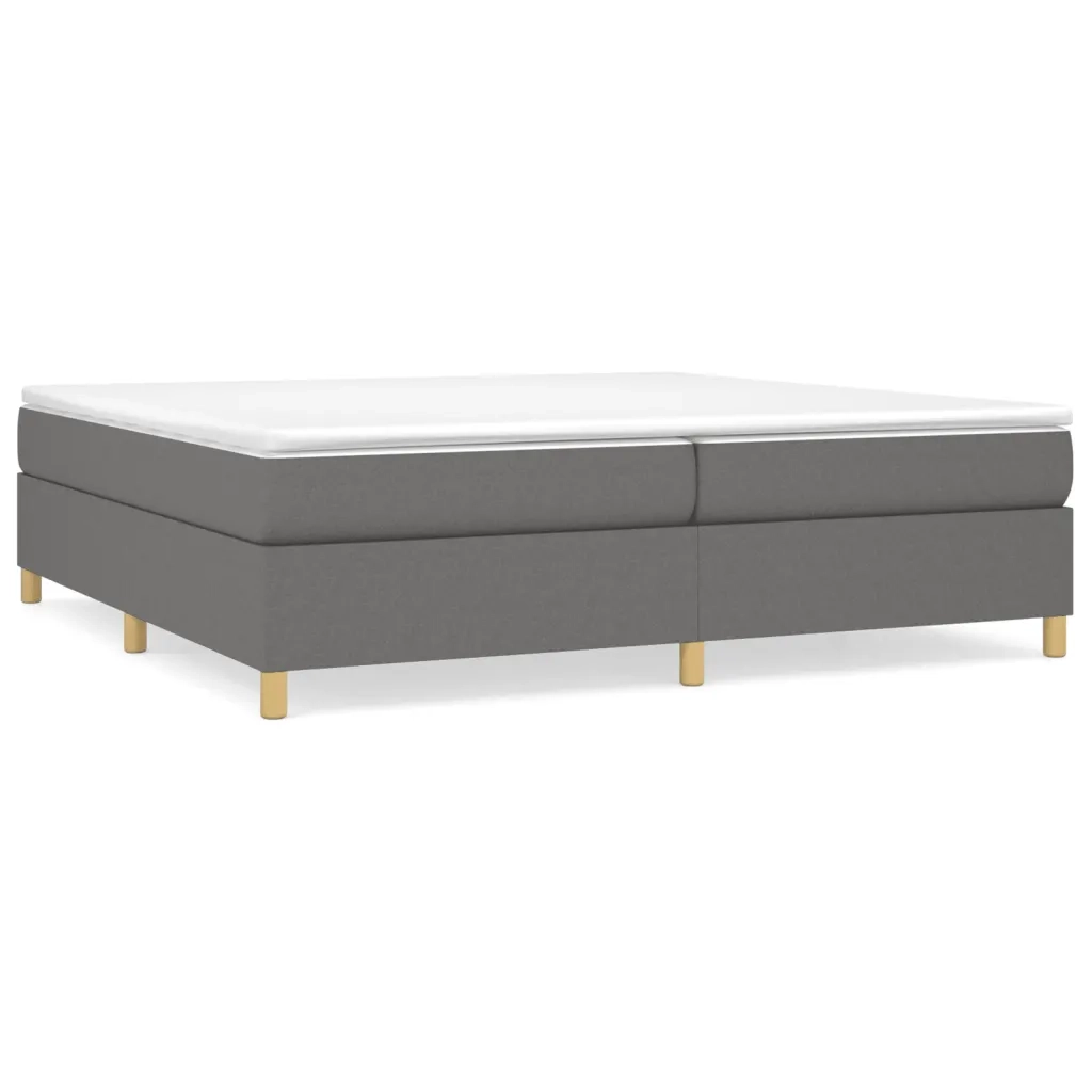 Struttura Letto a Rete a Molle-Giroletto Grigio Scuro 200x200 cm Tessuto 715181