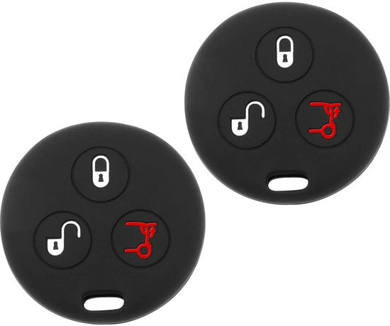 Copri Chiave Automobilistica Nero - 2x Copri Chiave Silicone - Protezione - Flessibile - Resistente ai Colpi - Altezza 5cm - Copri Chiave