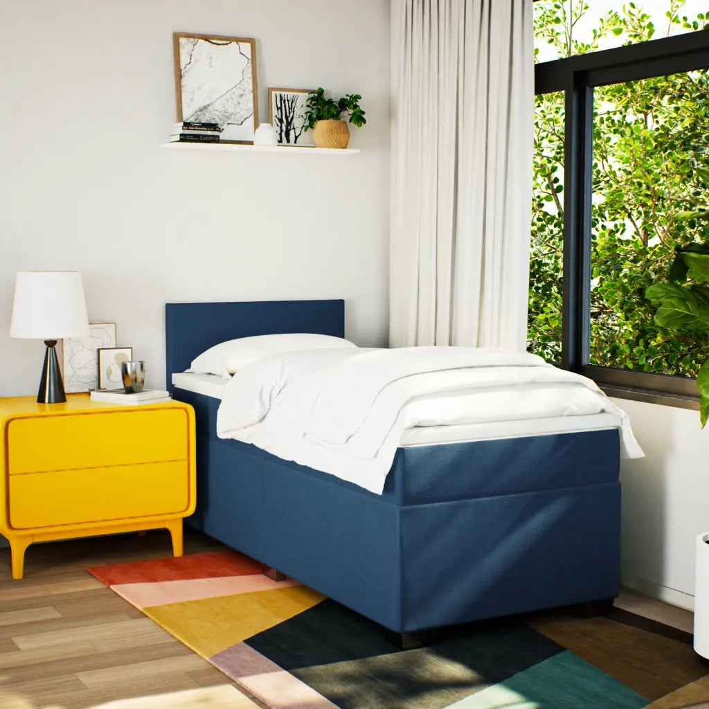 Giroletto a Molle con Materasso Blu 90x190 cm in Tessuto 3288042