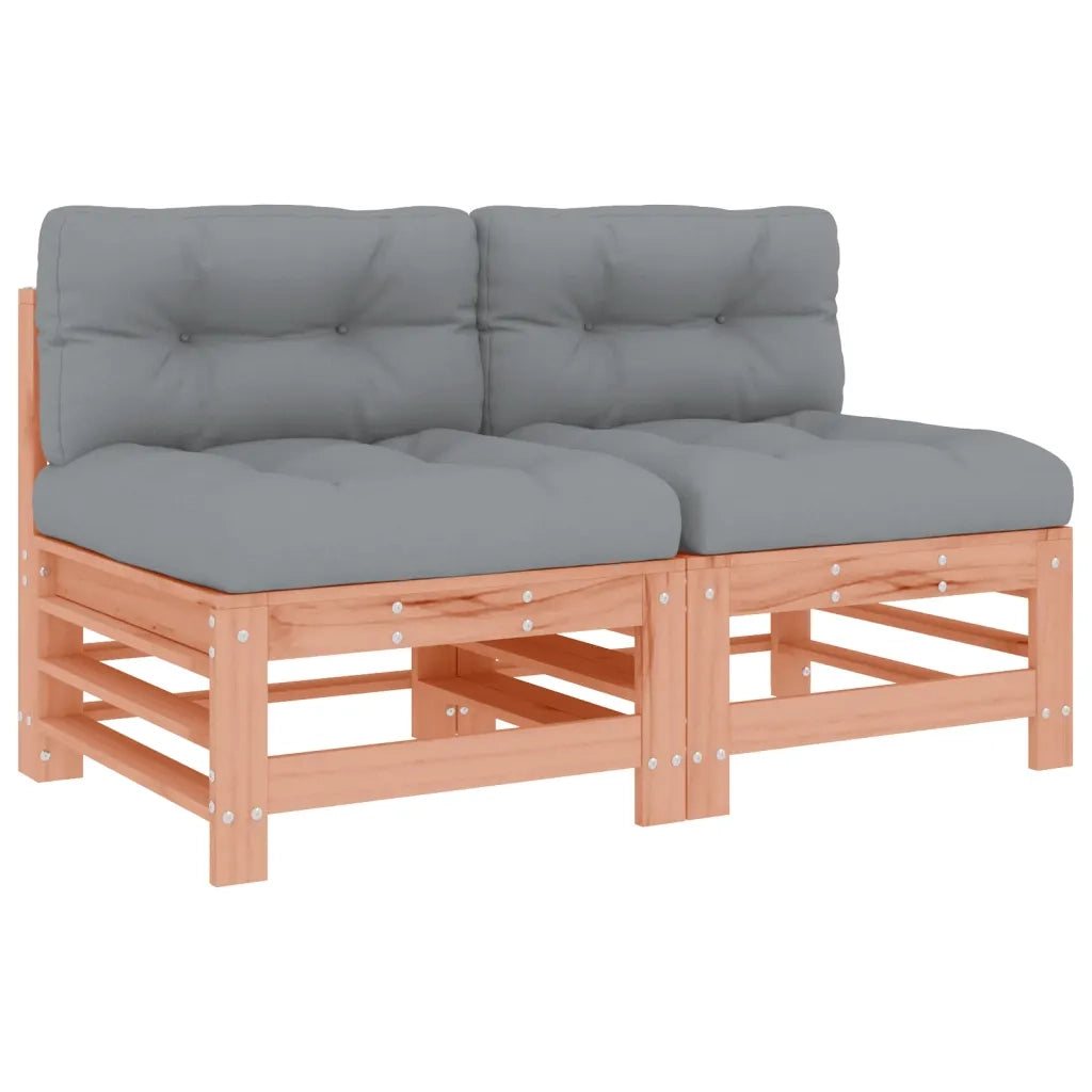 Divani Centrali con Cuscini 2 pz in Legno Massello di Douglas 825693