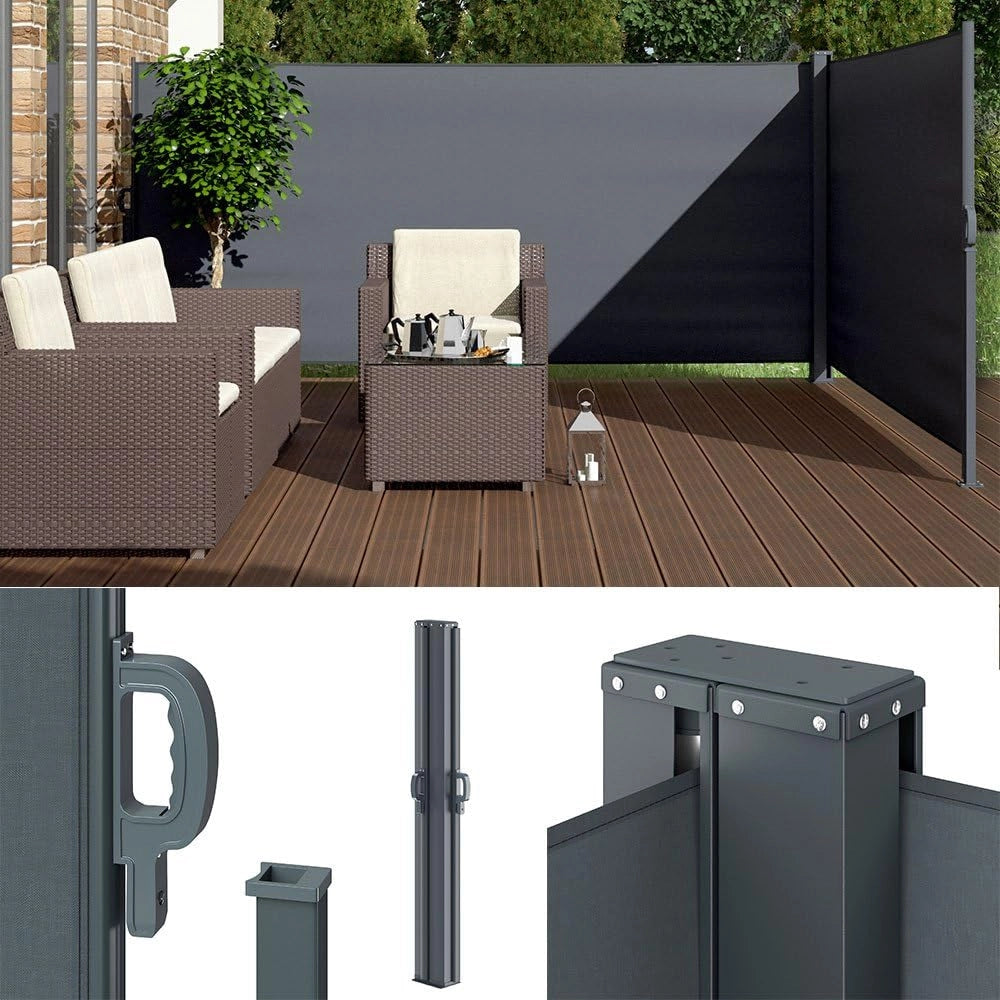 OK-Living Tenda laterale, Antracite, 300 x 160 cm, per un montaggio flessibile utilizzabile come protezione da sole e vento