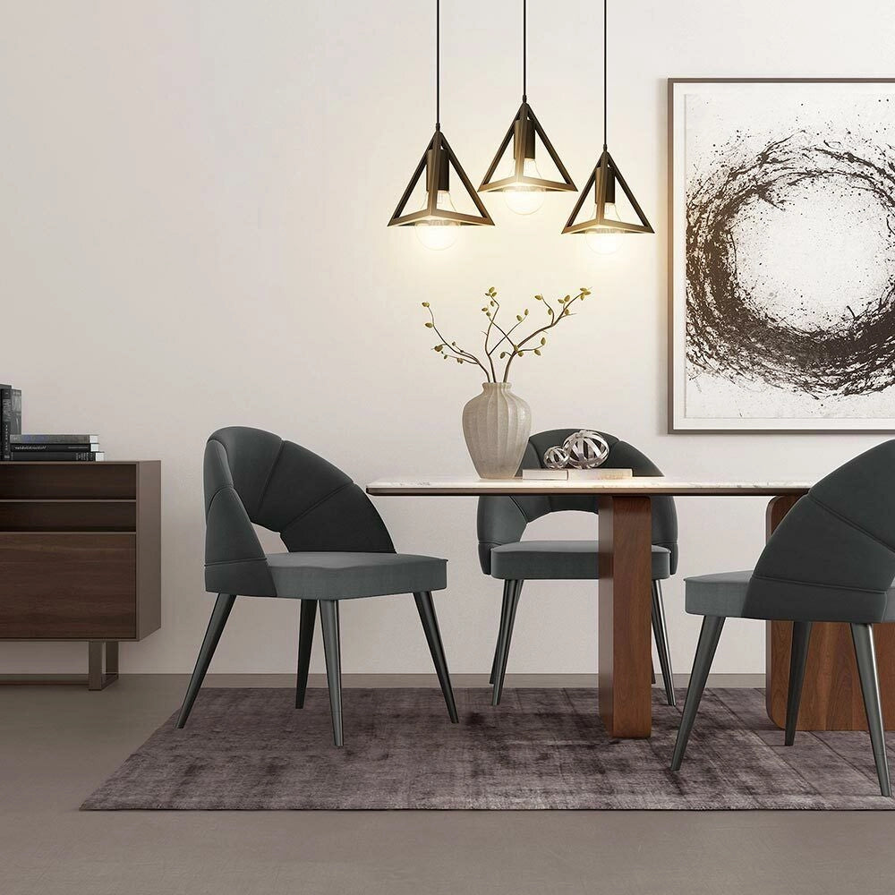 Lampadario Lampada Sospensione Piramide 18cm Design Moderno Paralume Nero