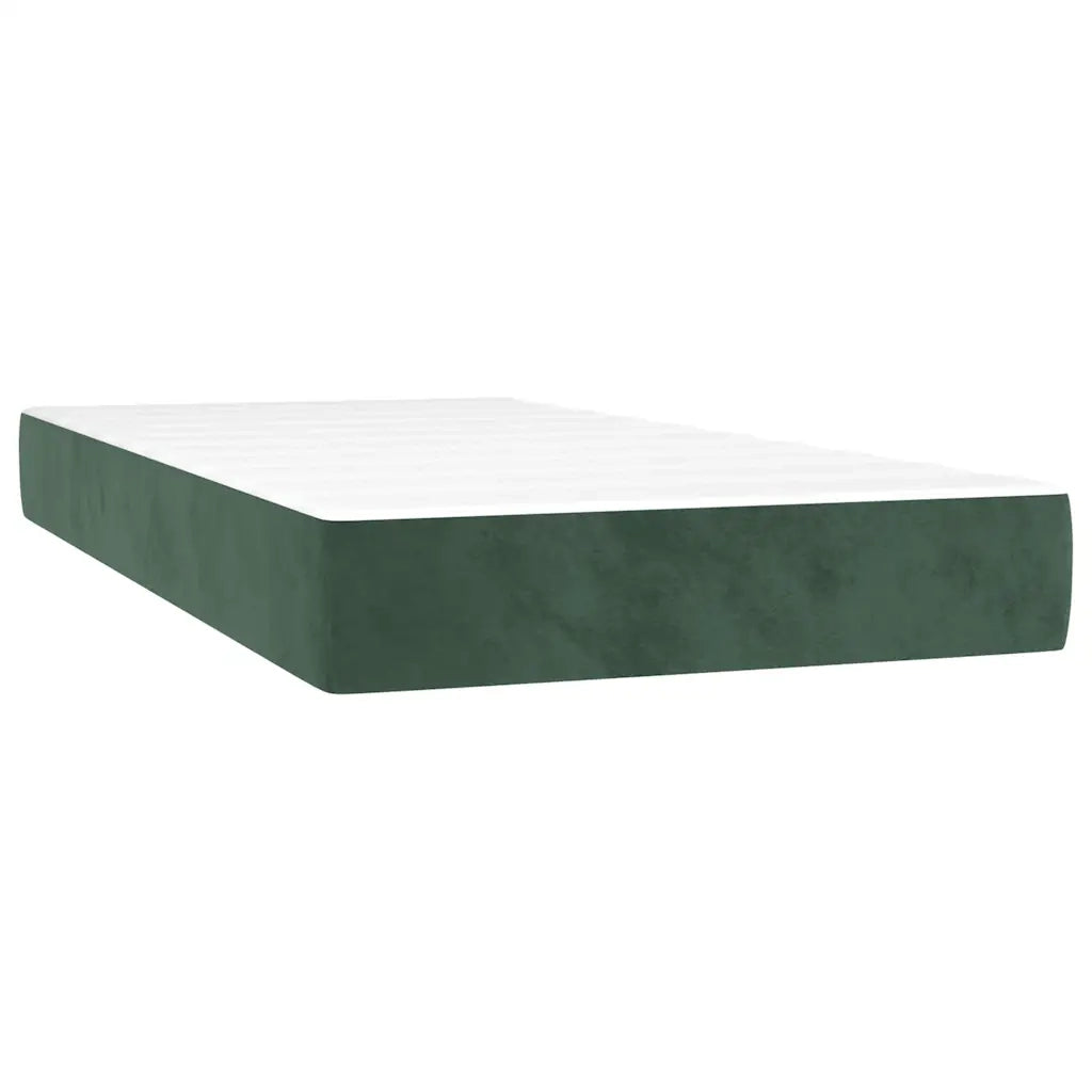 Materasso a Molle-Materasso per letto Verde Scuro 100x210x20 cm in Velluto