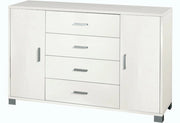 Mobile 2 Ante 4 Cassetti Pino Chiaro Bianco Fiammato 86X136X40 - Sarmog