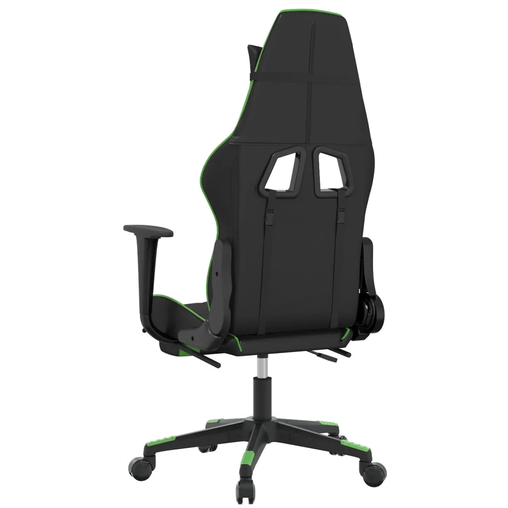 vidaXL Sedia da Gaming con Poggiapiedi Nero e Verde in Similpelle