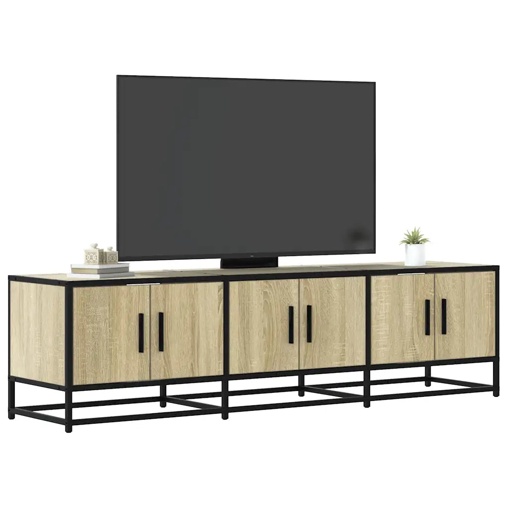 Mobile TV Rovere Sonoma 150x35x41 cm in Truciolato e Metallo