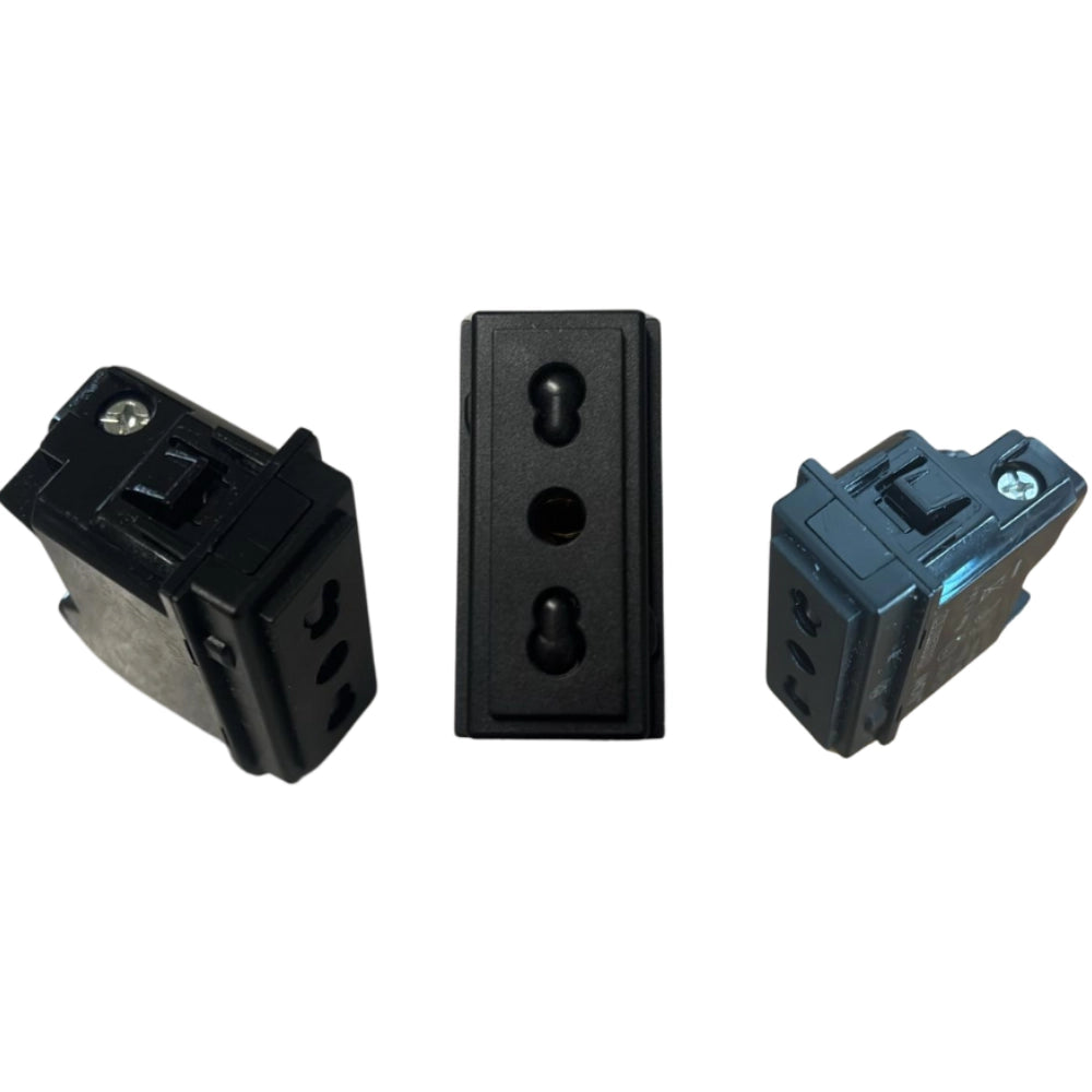 Bticino living now presa 2p+t 16a 250v 1 modulo con alveoli schermati *** colore nero, confezione 1