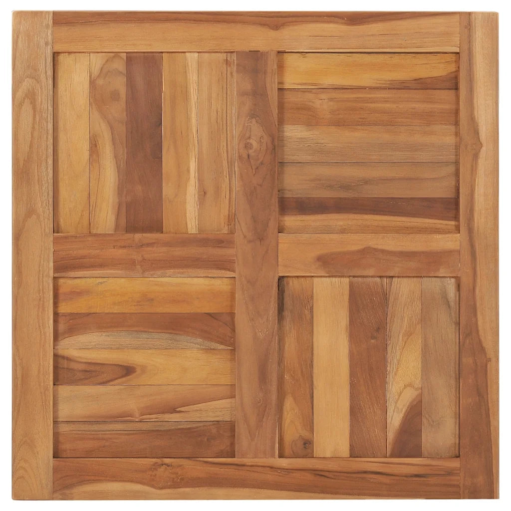 Piano del Tavolo in Legno Massello di Teak 70x70x2,5 cm 48989