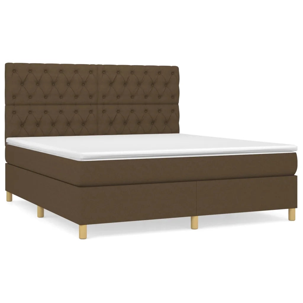 Giroletto a Molle con Materasso Marrone Scuro 160x200cm Tessuto cod mxl 39945