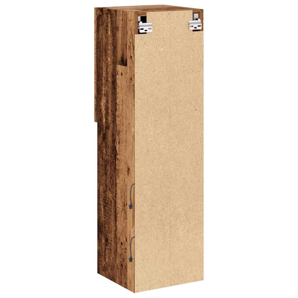 Mobile TV multimediale scaffale TV credenza mobile TV per sala da pranzo soggiorno camera da letto con luci LED 2 pezzi legno invecchiato 30,5 x 30 x 102 cm marrone 02_0028886