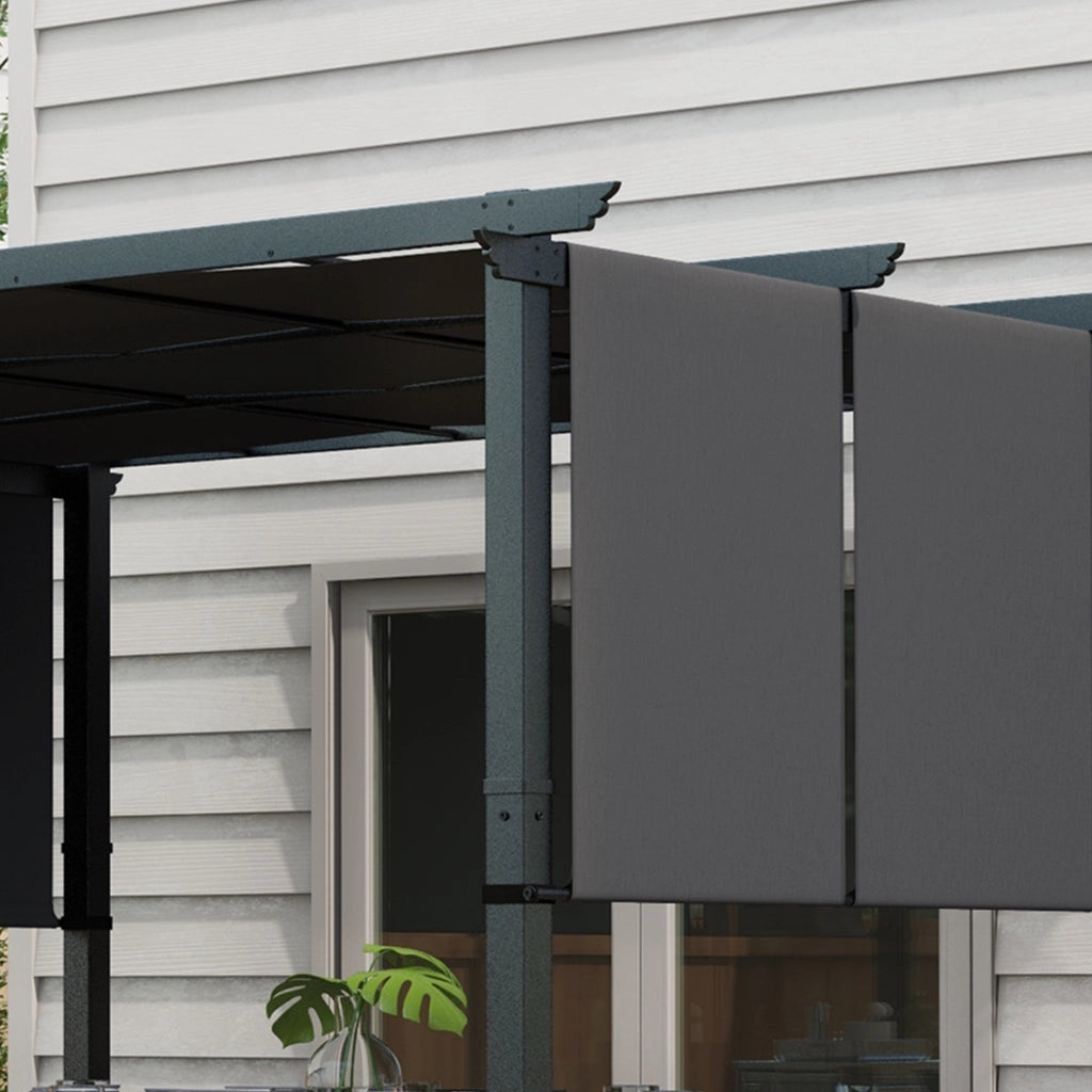 Gazebo Pergola 3x3.5 m ¨C Minimal ¨C Grigio Acciaio Poliestere Anti UV