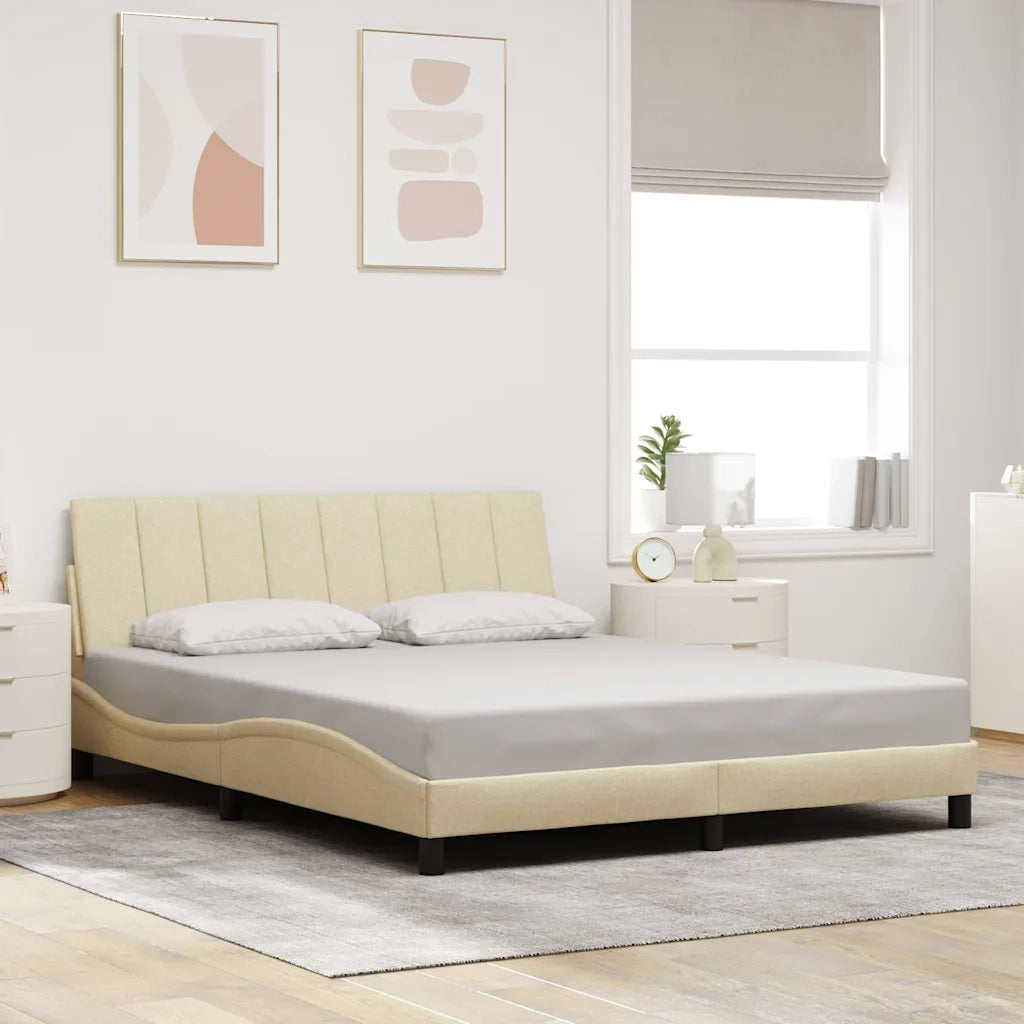 Giroletto senza Materasso Hanko Crema 160x200 cm in Tessuto
