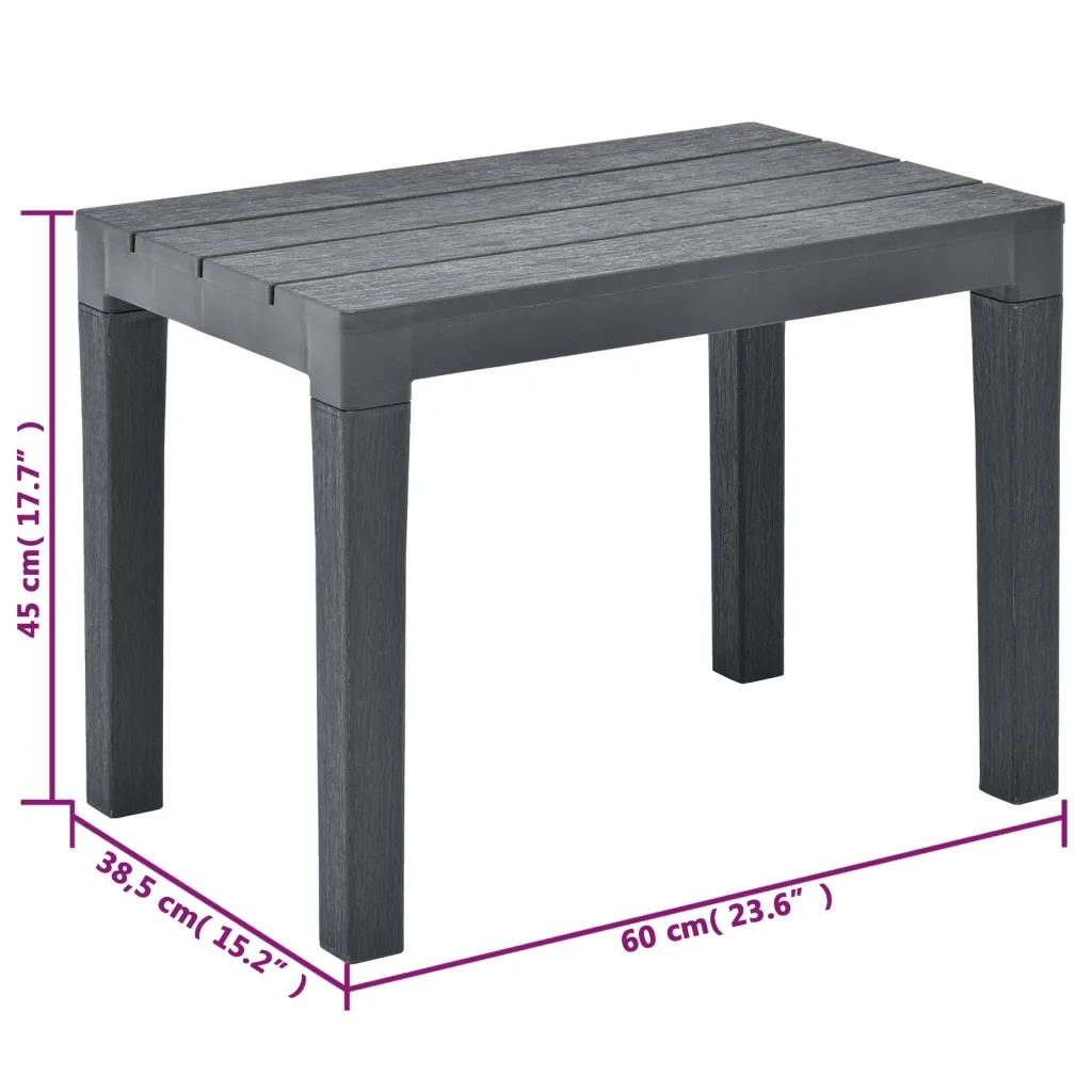 Panchine da Giardino 2 pz Antracite in Plastica 48781
