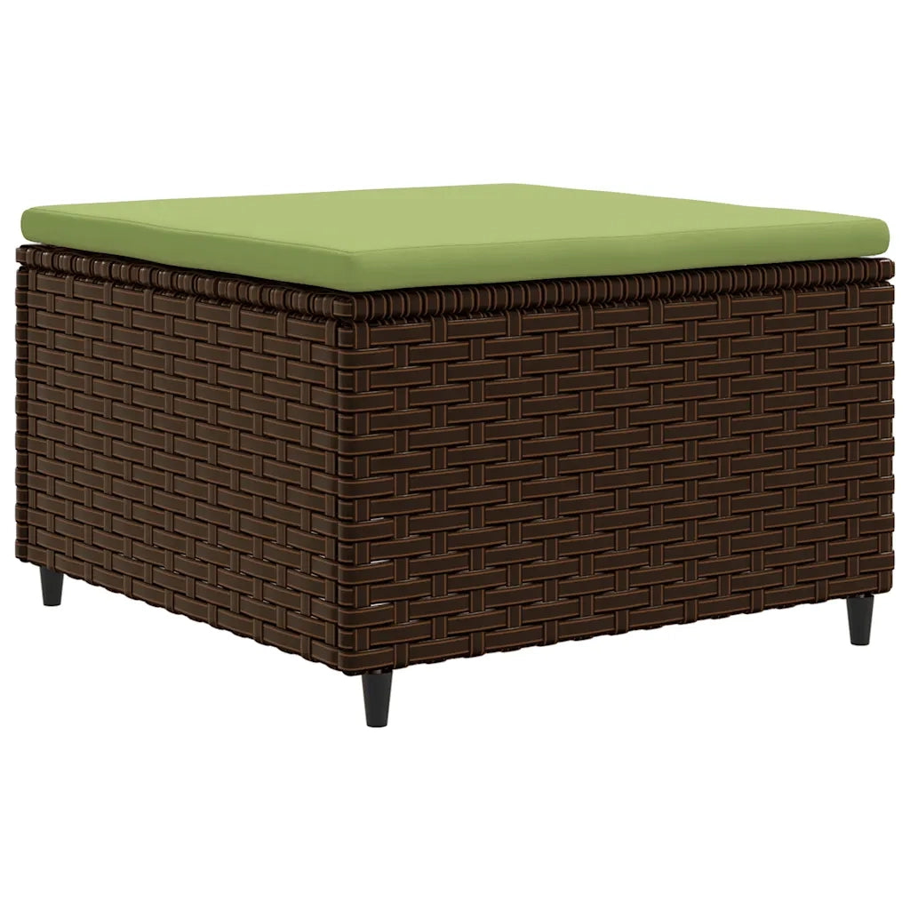Set Mobili da Giardino 4 pz con Cuscini in Polyrattan Marrone 3308054