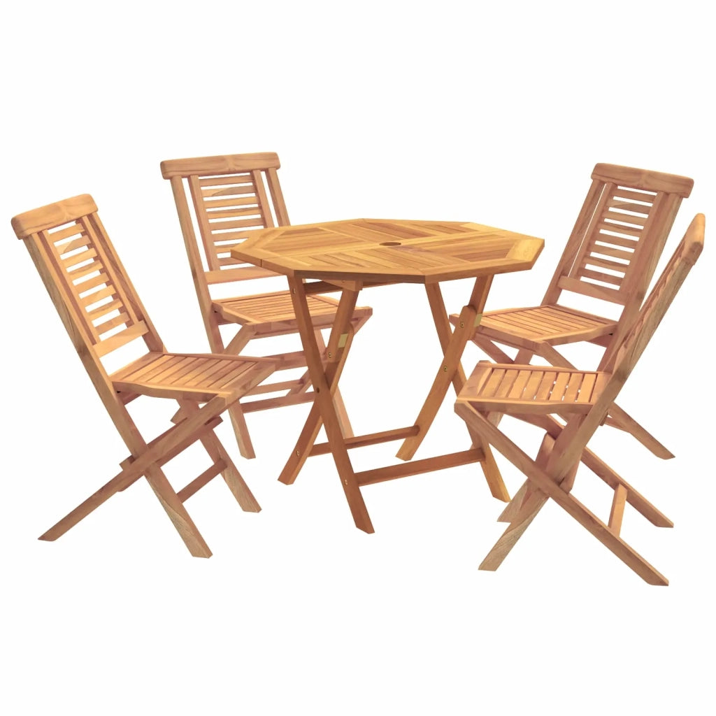 Set bistro da giardino pieghevole da 5 pezzi Naturale 3434111