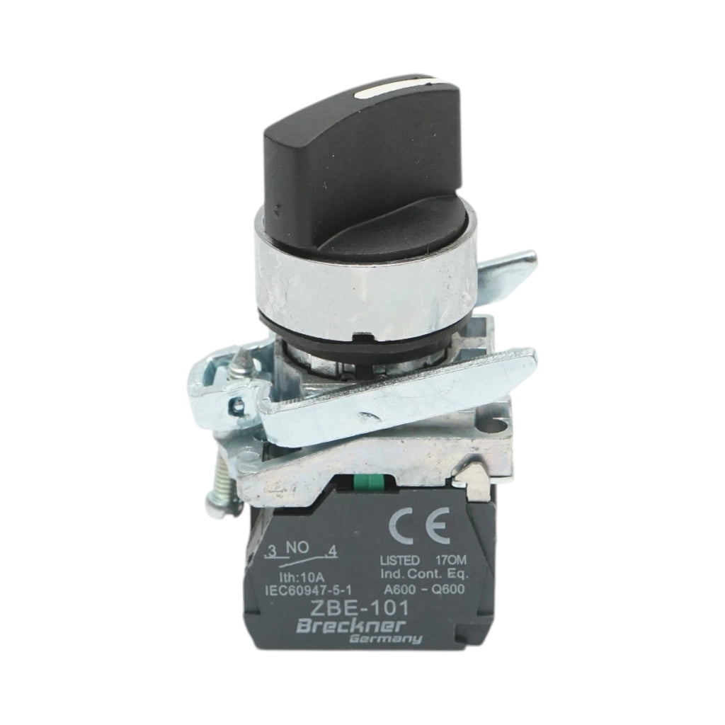 Selettore a 2 posizioni con blocco 1NO+1NC, 24V/10A, TB4-BD25 Breckner Germany
