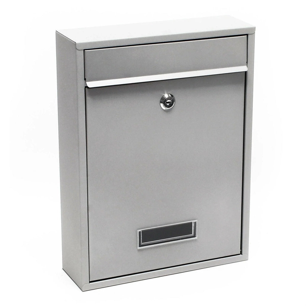Cassetta postale da parete di design acciaio zincato 21,5 x 9 x 32 cm argento 16_0000072