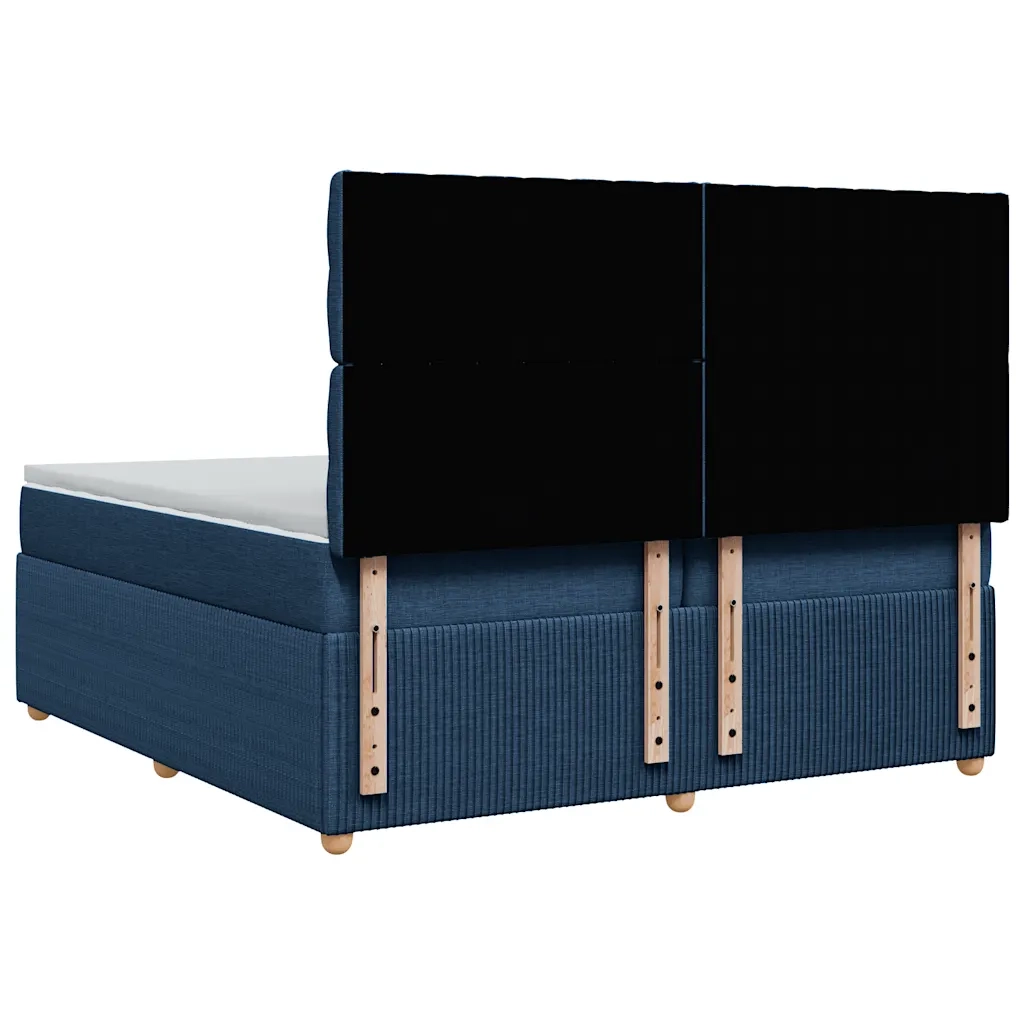 Giroletto a Molle con Materasso Blu 200x200 cm in Tessuto