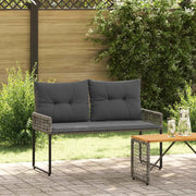 Panchina da esterno Grigio 118 x 55 x 82 cm Rattan PE e Tessuto 42025179