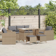 Set Divano da Giardino 6 pz con Cuscini Beige in Polyrattan 3213553