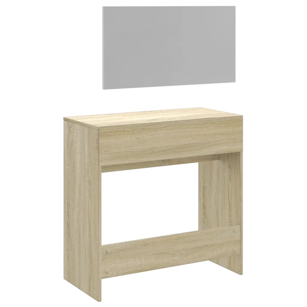 Toeletta con Specchio-Tavolo da Vanit¨¤ Rovere Sonoma 80x39x80 cm
