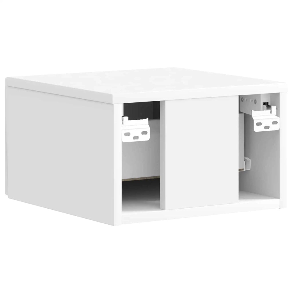 Mobiletto da notte a muro 2 pcs Bianco Lucido 33 x 34,5 x 20 cm