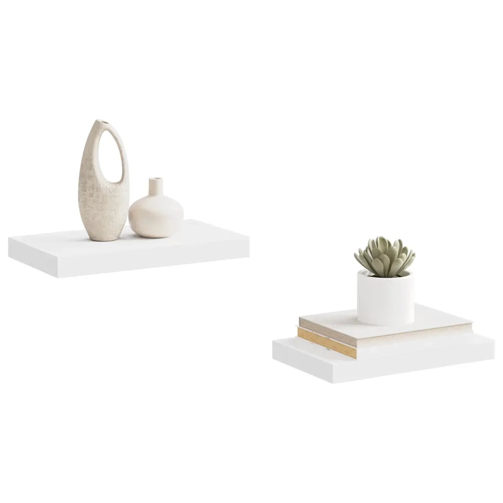 Scaffali a Parete 2 pz Bianco 40x23x3,8 cm in MDF cod mxl 50919