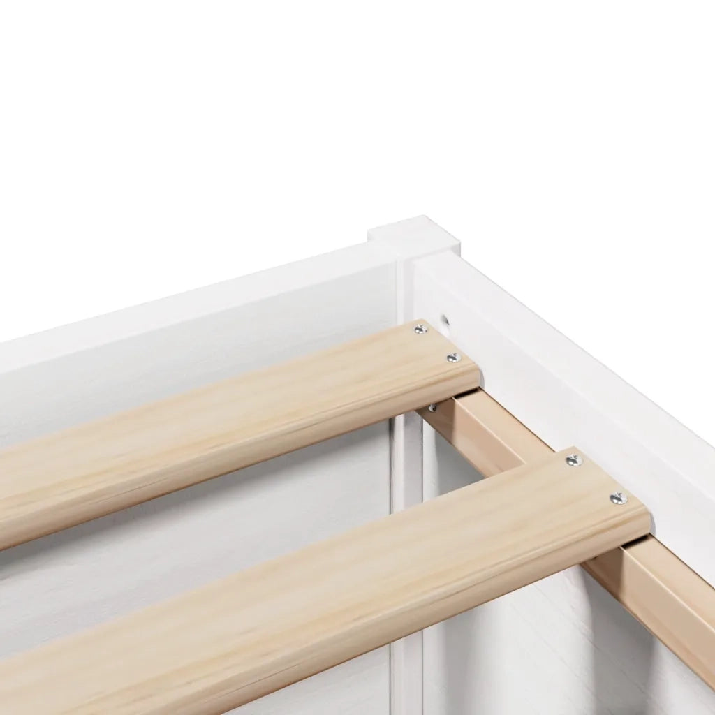 Giroletto con Testiera Bianco 90x200 cm Legno Massello di Pino 3307093
