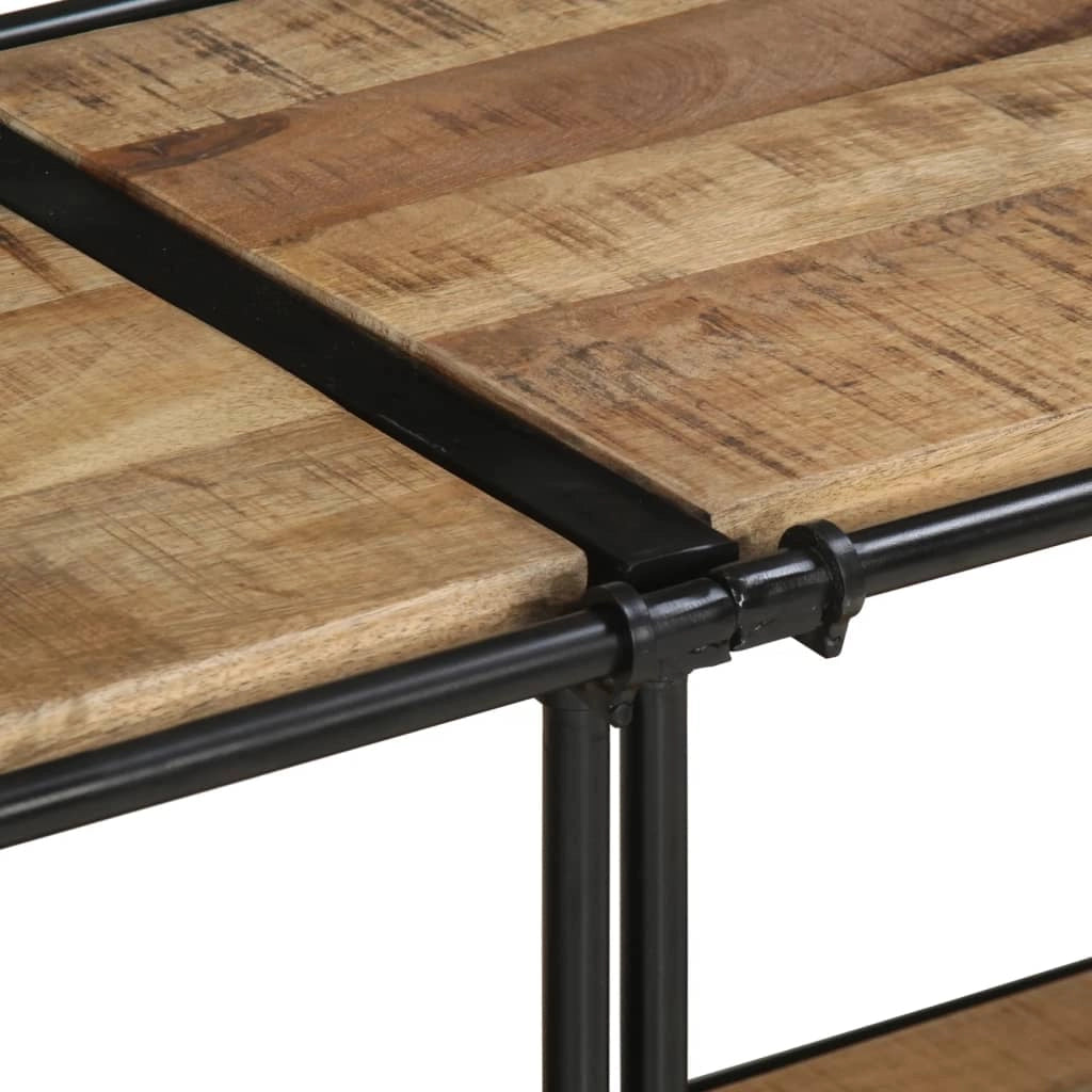Mobile porta TV dal design industriale con ampio spazio di archiviazione 160 x 42 x 40 cm legno massello marrone 02_0057615
