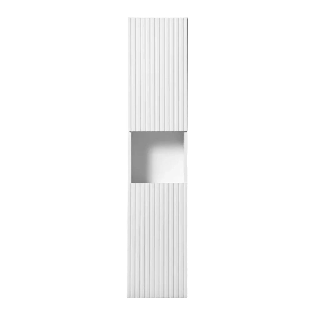 Colonna da bagno VANO – 2 porte + 1 nicchia – Bianco alpino – L30 × H140 × P25 cm – Da appendere