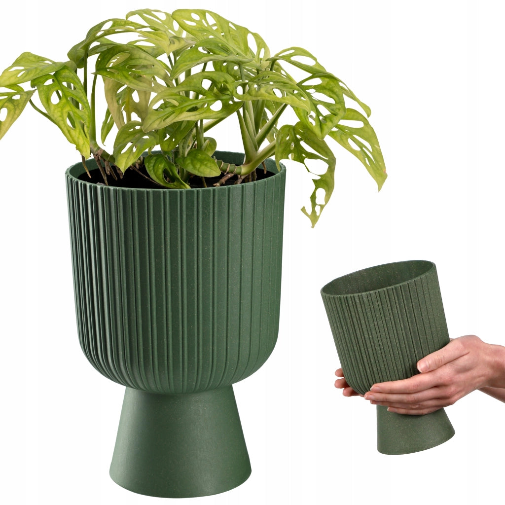 Vaso da fiori KADAX, vaso da fiori da giardino, copertura in plastica, 14 cm, supporto per fiori, verde