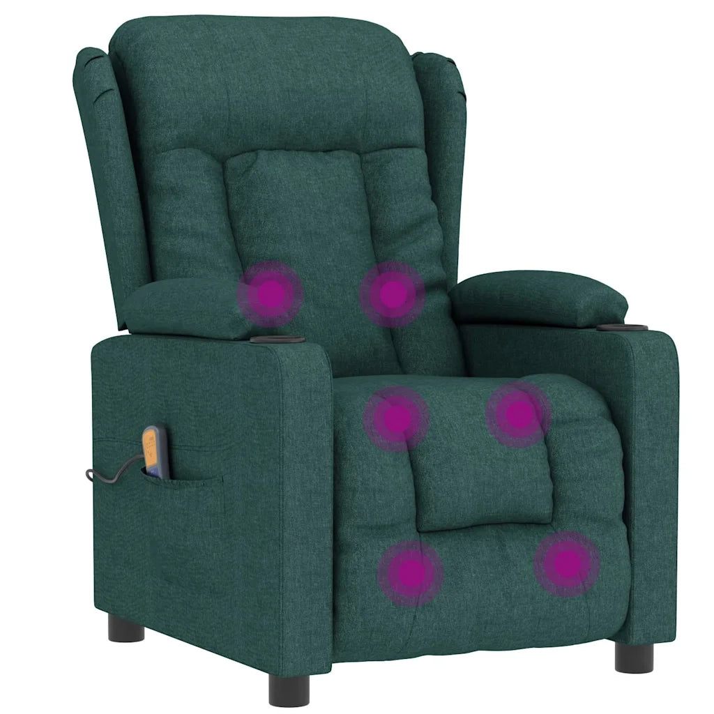 Divano Sedia-Poltrona Massaggiante Verde Scuro in Tessuto 284383